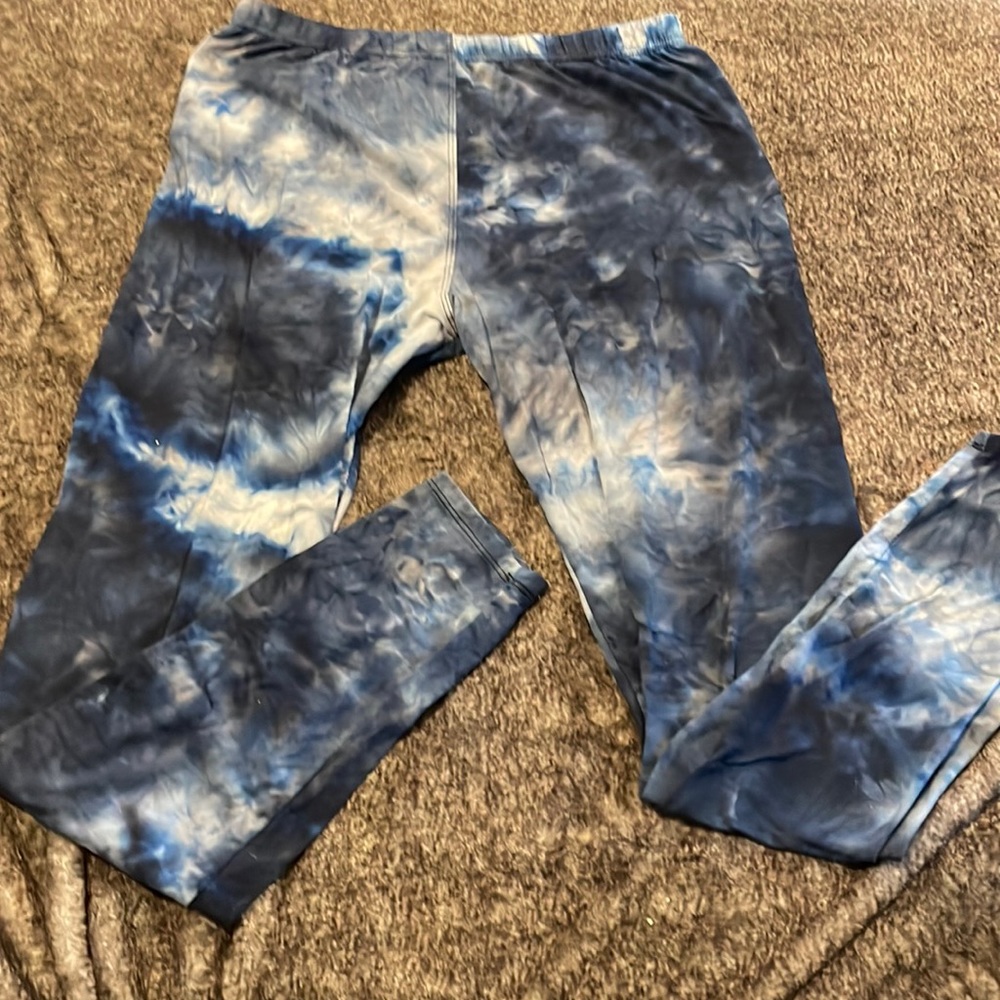 Ocean Blue Tie Dye Leggings XL